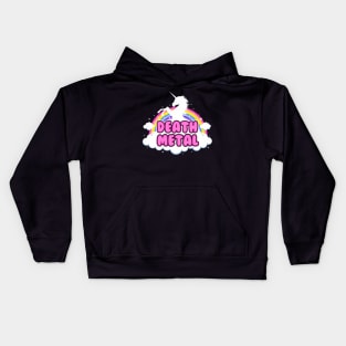 death metal parody funny unicorn rainbow pastel Kids Hoodie